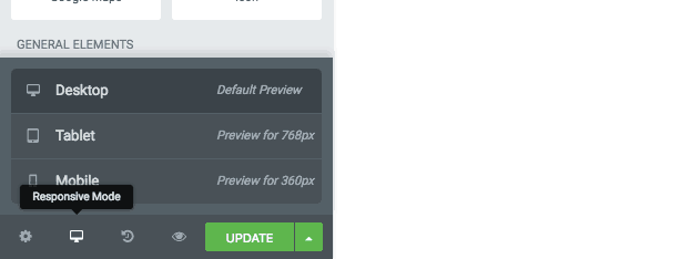 Elementor responsive controls