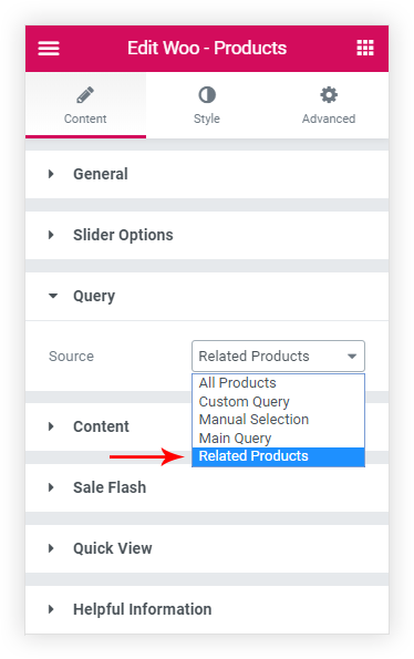 UAE WooCommerce related product option